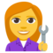 Woman Mechanic emoji on Emojione